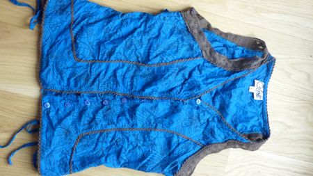 Bluse von Coline, Grösse L, Blau/Braun