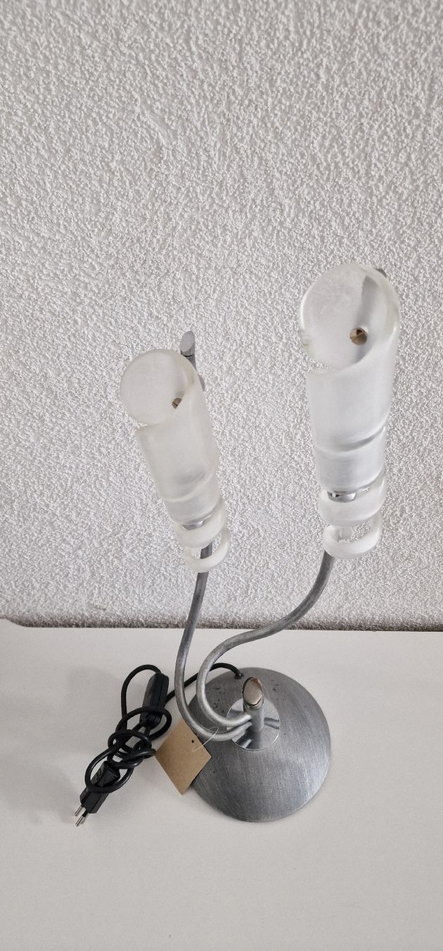 Lampade: Tischlampe Silber, Glas, Spirale – Usato da Werdenberg venduto da Siril1 2