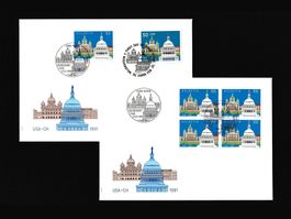 2x FDC Schweiz - USA "Ausgabe 1991"