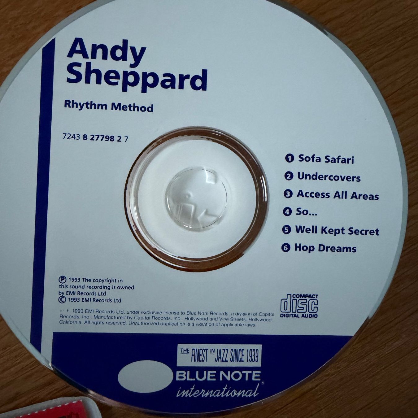 CD: Andy Sheppard – Rhythm Method (CD Blue Note) 1993 – Usato da Zug venduto da Mirare9 1