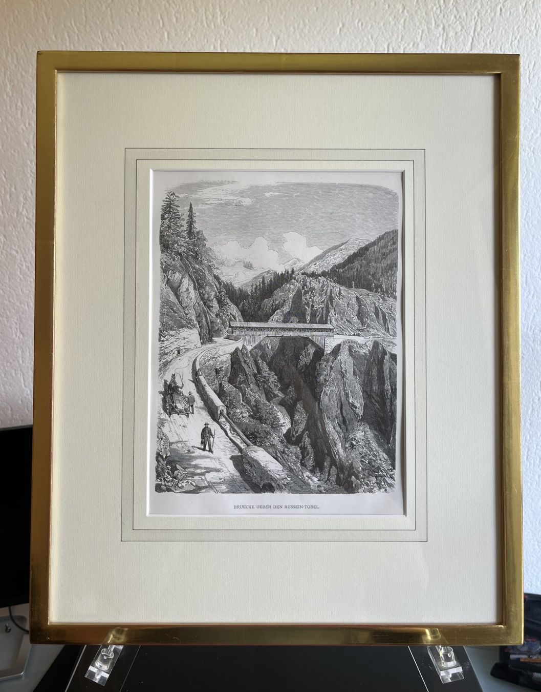 Incisioni: "Brücke über den RUSSEIN-Tobel" - Graubünden – Nuovo (secondo la descrizione) da Schübelbach venduto da artandstyle