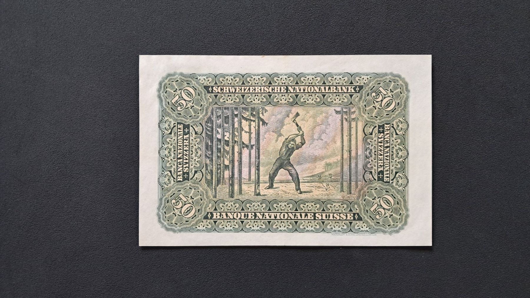 Banconote: Schweiz 50 Franken 1949 aUnc – Usato da Lufingen venduto da E-Auktion 1