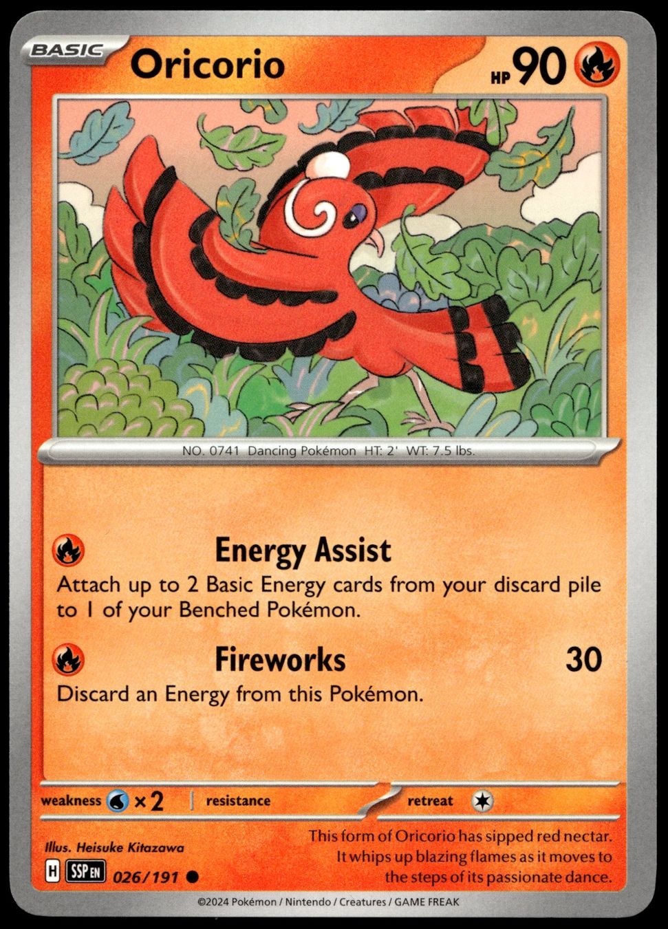 Pokémon Carte collezionabili: Pokémon Oricorio 026/191   SV08 Surging Sparks – Usato da Le Mouret venduto da PokemonCards_CH