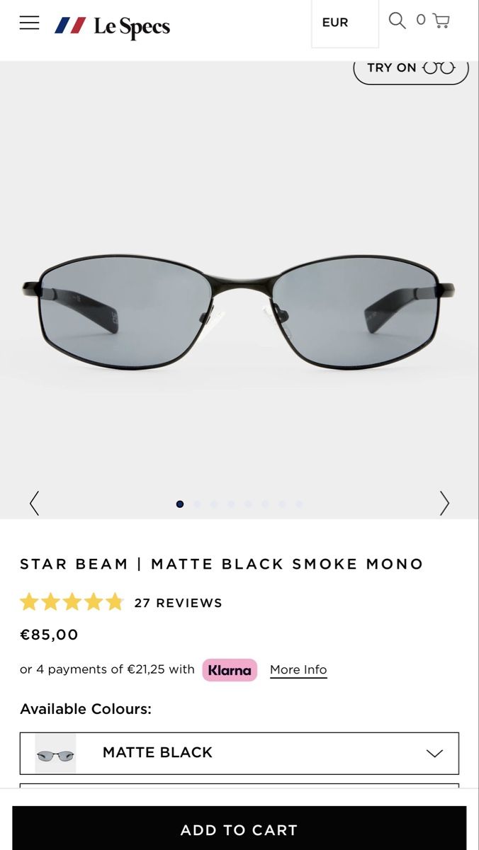 Occhiali & Lenti: Le Specs Star Beam Matte Black sunglasses – Nuovo e nell'imballaggio originale da Zürich venduto da di_archive 3