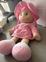 Stoffpuppe mit rosa Hut und Kleid guter Zustand