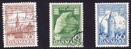3 Timbres anciens - Danemark - 1940 - Oblitérés