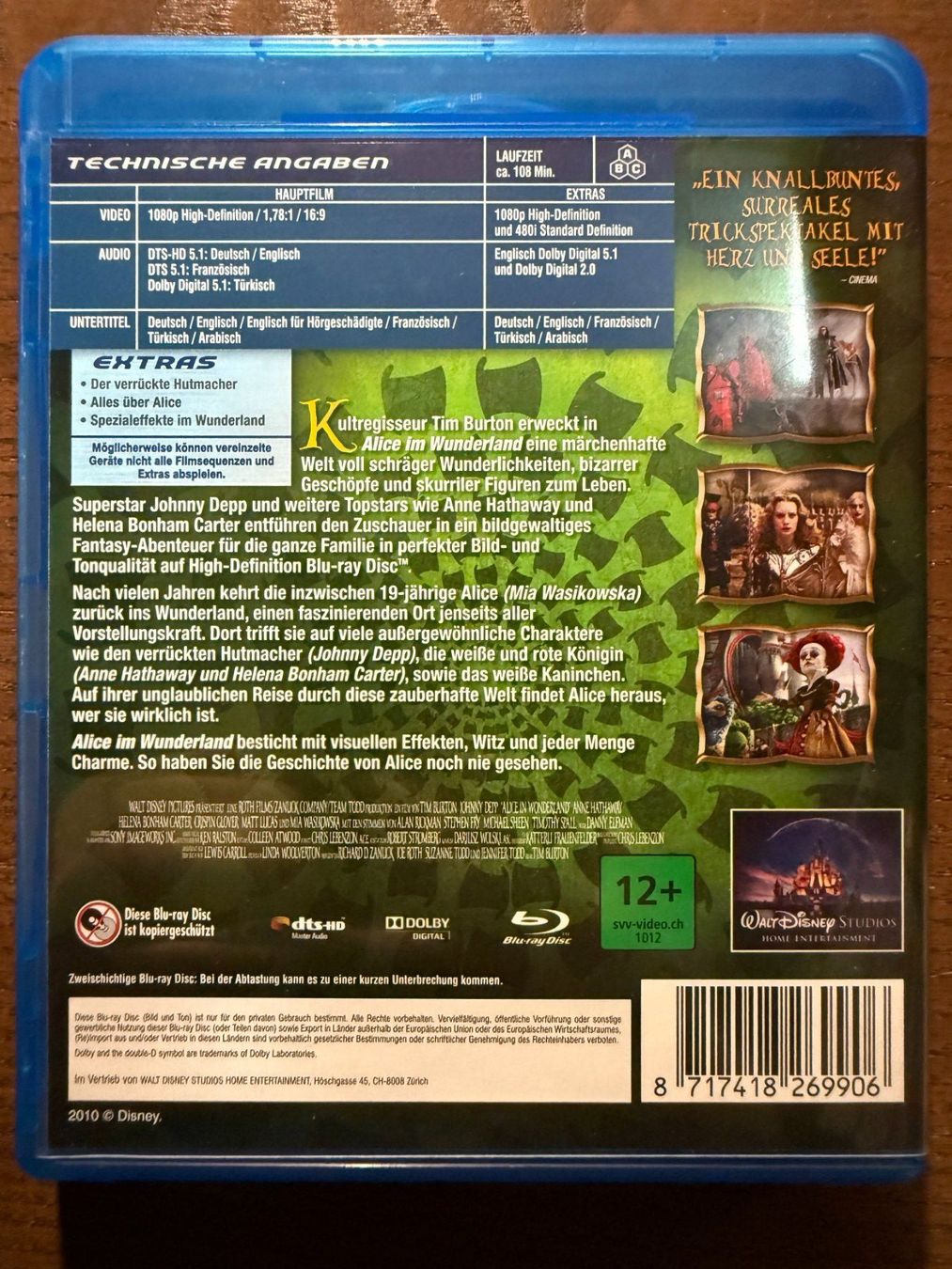 Tutti i DVDs: Alice im Wunderland (Johnny Depp) – Usato da Zürich venduto da Blu-ray_ZH 1