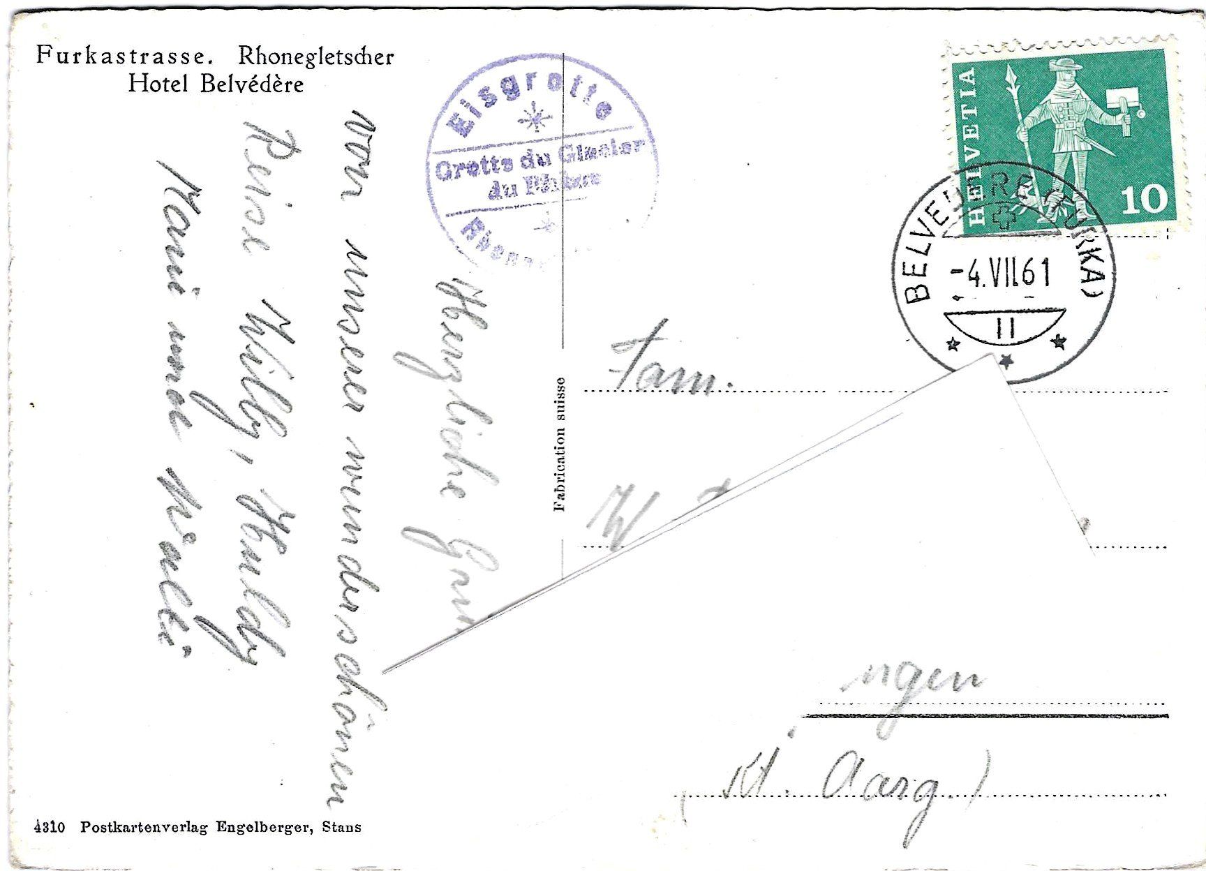 Cartoline postali: FURKA, RHONEGLETSCHER – Usato da Buchs AG venduto da Baerfisch 1