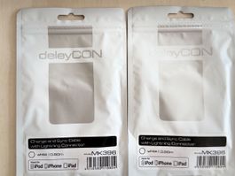 deleyCON USB 2.0-Kabel USB-A - Lightning 0.15 m (2 Stück)
