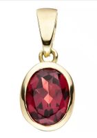 Anhänger mit Granat in Ovalform, 333 Gelbgold