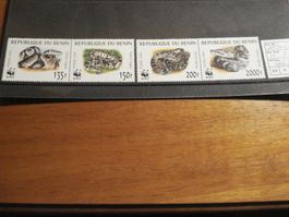 Rep. du Benin 1999, Satz Tiere **, Z-Drucke WWF