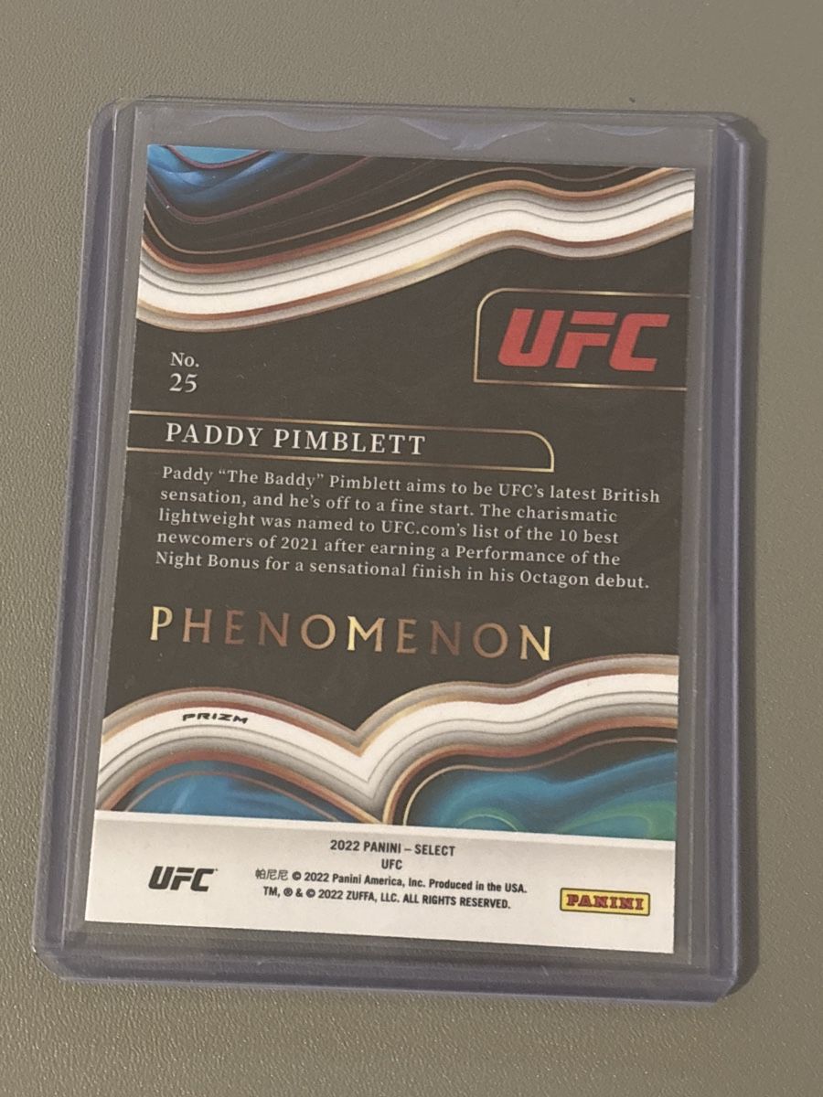 Panini Cartes à collectionner: UFC Panini Select 2022 Paddy Pimblett Phenom 40 Zeichen – Neuf (Voir description) à Wabern par fig_t688 1
