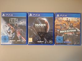 3 PS4 Spiele Jedi Fallen Order Mass Effect Disco Elysium