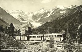 BERNINA BAHN Morteratschgletscher und Berninagruppe