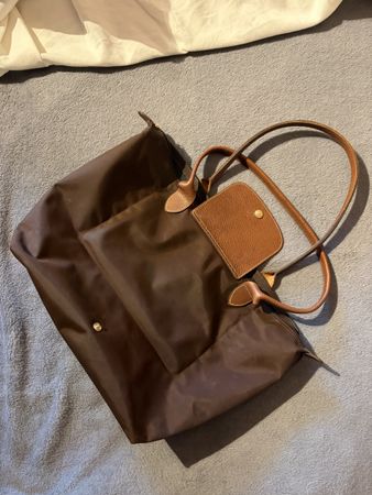 brown longchamp bag