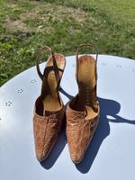 Escarpins Walter Steiger cuir marron aspect croco, taille 37