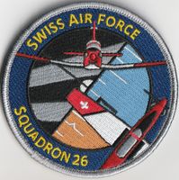Schweizer Luftwaffe Staffel 26 - Aufnäher Patch Stoff Klett.