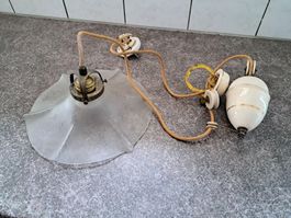 Deckenlampe Keramik Pendelleuchte Glas matt alt antik
