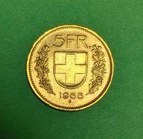 5 Fr. 1968 Nickel vergoldet