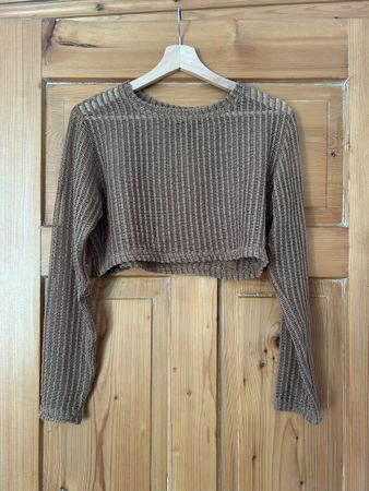 Sommerlicher Dazy Crop Top, Grösse M durchsichtig