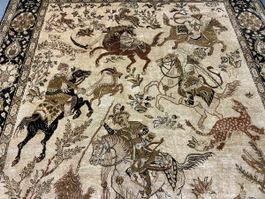 Ghom Seidenteppich aus Iran handgeknüpft Top Zustand 217x140