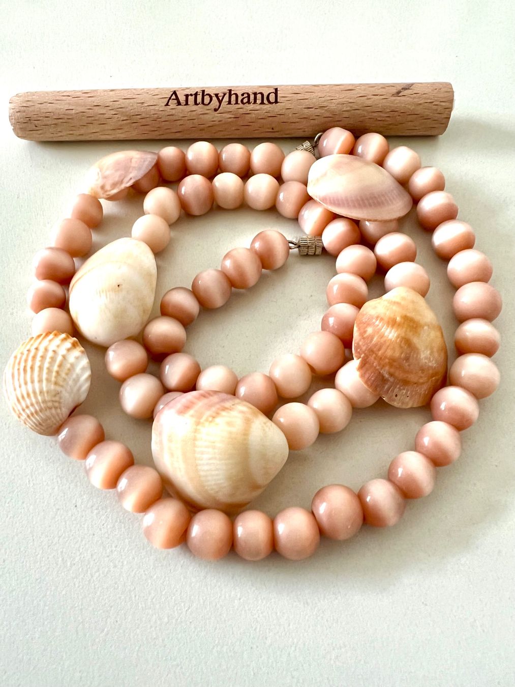 Catenine: Handgefertigte Longkette Katzenaugen & echte Muscheln – Usato da Ruswil venduto da artbyhand 5