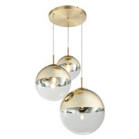 Pendelleuchte, Glas, Kugeln, 51 cm Ø