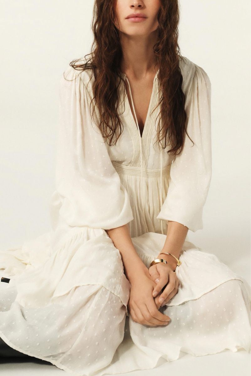 Ba&Sh Vestiti: Robe blanche à pois BASH, T.38/40, viscose – Nuovo (secondo la descrizione) da Morges venduto da sandy069 9