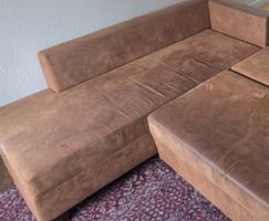 Ecksofa braun Lederoptik gebrauchter Zustand