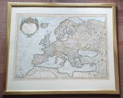 Antike Europa-Karte im Goldrahmen, HURERT TAILLOT 1685