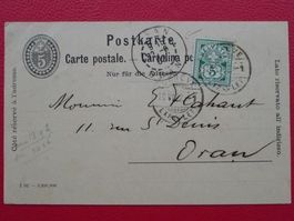 1902, 65B, Postkarte nach ALGERIEN (ORAN)