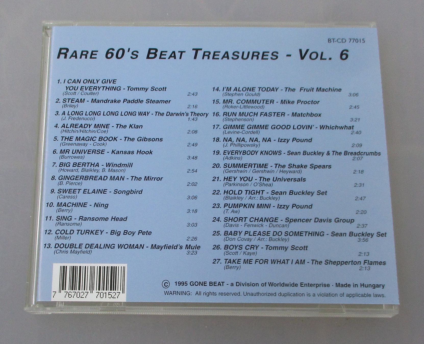 CD: RARE 60's BEAT TREASURES - Vol. 6 – Usato da Wattwil venduto da Muriel11 1