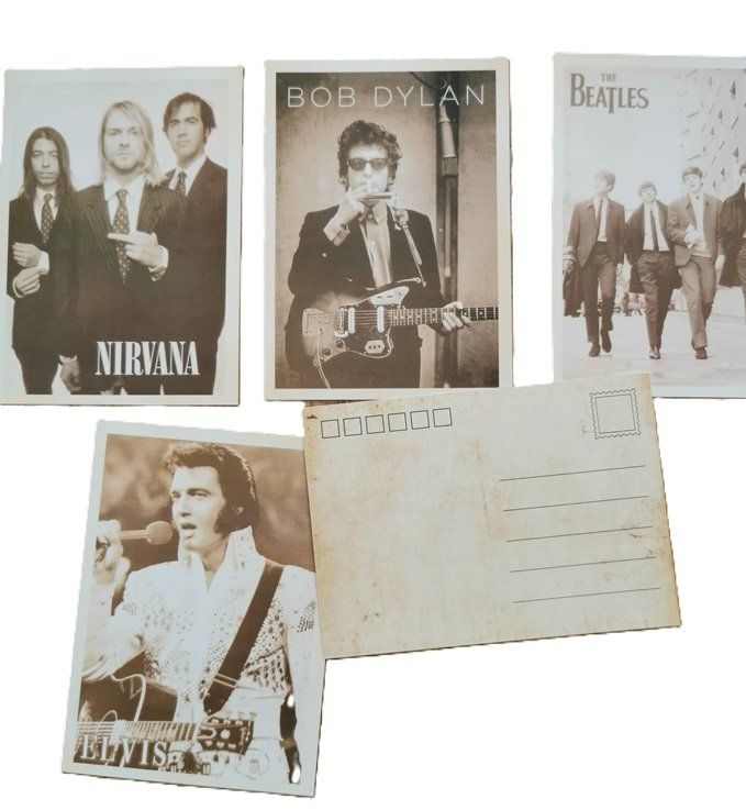 Ansichtskarten: Michael Jackson, Beatles, Nirvana,...  (5 Postkarten) – Neu (gemäss Beschreibung) aus Wilen b. Wollerau von morethanmusic 1