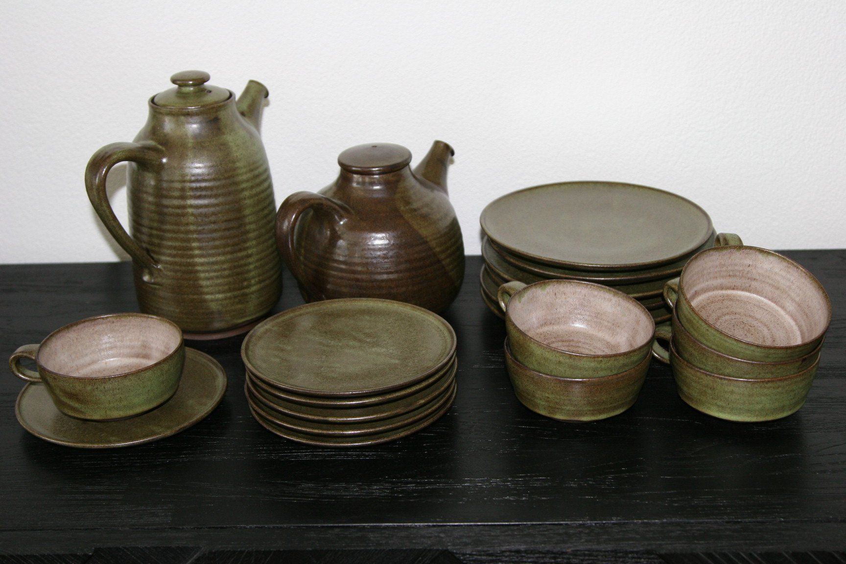 Set di piatti: Tee- und Kaffeeservice, getöpferte Handarbeit, ca.60er-80er – Usato da Büren an der Aare venduto da Sabinem71