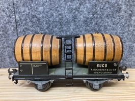 Buco Spur 0 Flachwagen mit 2 Weinfässern SBB