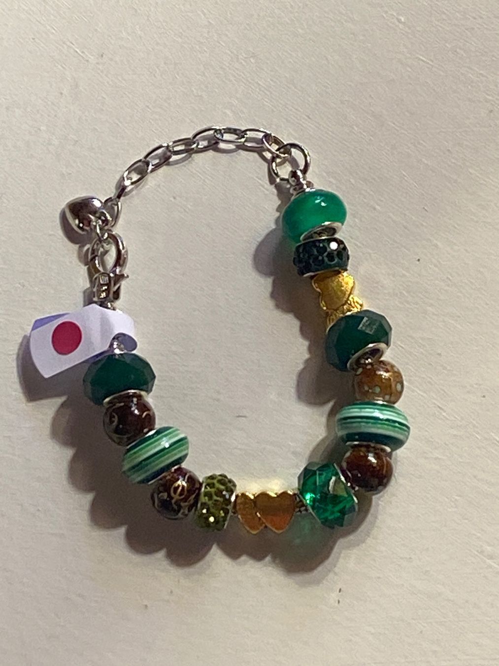 Bracciali & Braccialetti: ARMKETTE -GRÜN MIT HERZPERLEN – Nuovo e nell'imballaggio originale da Meienried venduto da ManuelaBoutique 1