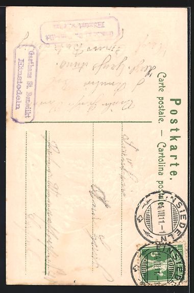 Cartoline postali: Einsiedeln, Wallfahrtskirche und Gnadenm – Usato da Berlin venduto da bartko-reher 1