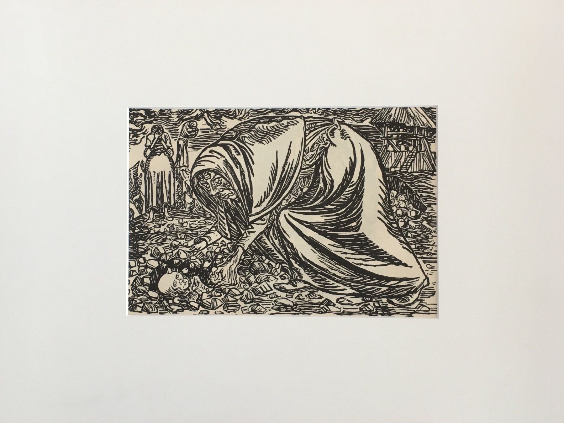 Xilografie: Ernst Barlach  "Männer an Gräbern"  und   "Der Kindertod" – Usato da Nennigkofen venduto da juhit 2