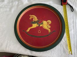 Plateau décoratif vintage – Made in France – motif cheval et