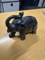 Elefant Figur Deko Schwarz Glücksbringer Vintage