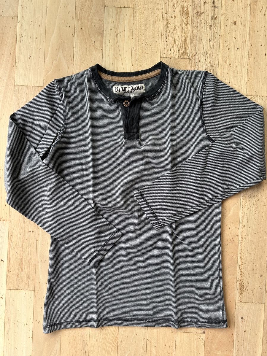Maglioni & Felpe: Langarmshirt, schwarz-grau gestreift, Grösse 176 / Grösse S – Usato da St. Urban venduto da uschi73
