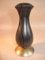 Elegante Holzvase Gold Metallfuss - Unikat! Vase gedrechselt