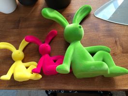Frühlings-Dekohasen-Set, 3-teilig, bunt, Sitzende Hasen