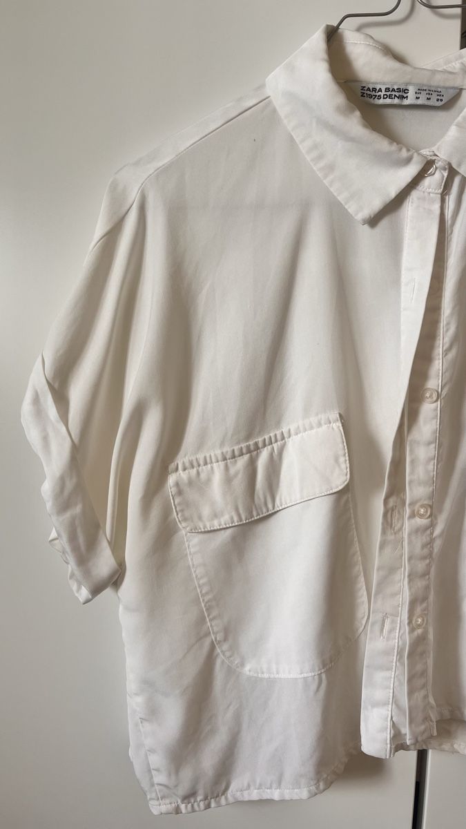 Zara Camicette: Camicia Zara Basic bianca corta taglia M buono stato – Usato da Lugano venduto da yul_fhg2 3