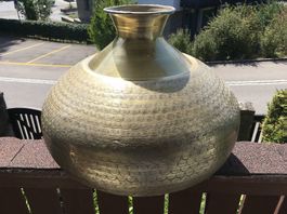 Alu Gold Metallbodenvase