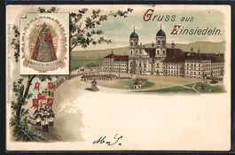 Litho Einsiedeln, Prozession vor dem Klo