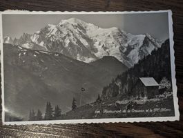 Vintage Restaurant Creusaz 1937 Switzerland Alpes Mt Blanc