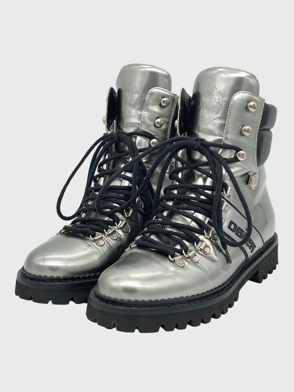 Damenschuhe: Ogier Metallic Leather Combat Stiefel EU 38 Metallic – Gebraucht aus Zürich von shoe_shop 2