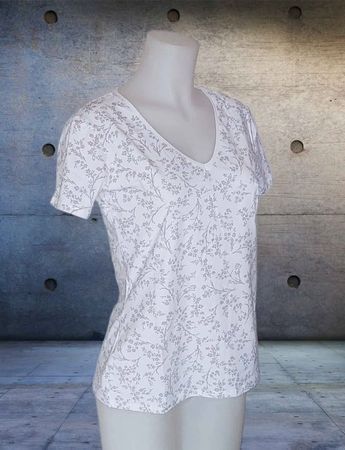 Damen Bio T-Shirt V-Ausschnitt Gr. M NEU