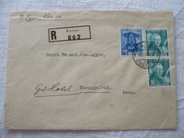 Pro Juventute 1939 R-Brief Kerns -> Gurnigel Bad SBK J85/J88